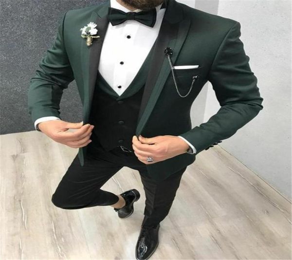 classic style one button dark green groom tuxedos peak lapel weddingpromdinner groomsmen men suits blazer jacketpantsvesttie7063825, Black;gray
classic style one button dark green groom tuxedos peak lapel weddingpromdinner groomsmen men suits blazer jacketpantsvesttie7063825, Black;gray