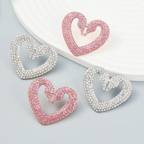 rhinestone heart symmetrical dangle earrings women's earrings dinner wedding accessories fashion statement luxury jewelry, Silver
rhinestone heart symmetrical dangle earrings women's earrings dinner wedding accessories fashion statement luxury jewelry, Silver