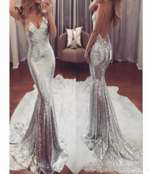 silver sequin evening dresses long v neck party gowns backless sweep train formal prom dress for women 1770104, Black
silver sequin evening dresses long v neck party gowns backless sweep train formal prom dress for women 1770104, Black