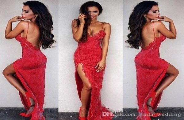 2019 red lace prom dress spaghetti straps backless split formal holidays wear graduation evening party gown custom made plu6157549, Black
2019 red lace prom dress spaghetti straps backless split formal holidays wear graduation evening party gown custom made plu6157549, Black