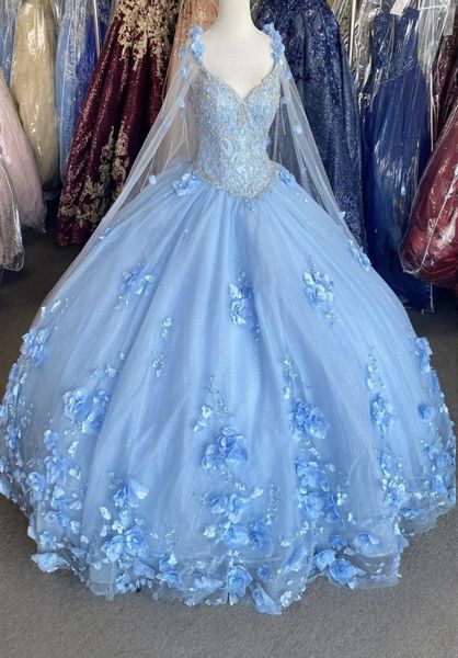 elegant light blue 3d floral flowers ball gown quinceanera prom dresses 2022 v neck with cape shawl beaded corset long vestidos 154020972, Blue;red
elegant light blue 3d floral flowers ball gown quinceanera prom dresses 2022 v neck with cape shawl beaded corset long vestidos 154020972, Blue;red
