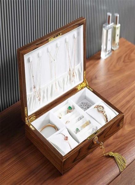 casegrace wooden flip jewelry box luxury velvet storage organizer earring necklace ring watch stand boxes jewellery case 2111055716150, Black
casegrace wooden flip jewelry box luxury velvet storage organizer earring necklace ring watch stand boxes jewellery case 2111055716150, Black