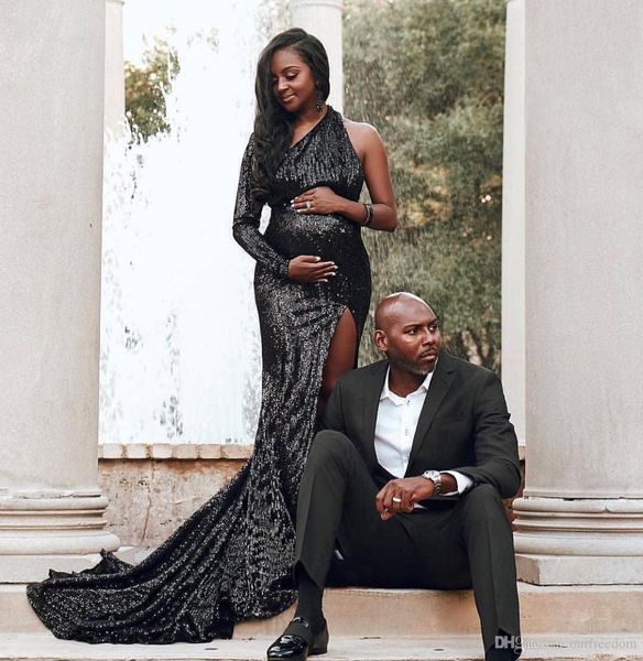 2019 modest one shoulder black sequins pregnant prom dresses mermaid sweep train side split formal maternity evening bridesma8765141, Black;red
2019 modest one shoulder black sequins pregnant prom dresses mermaid sweep train side split formal maternity evening bridesma8765141, Black;red