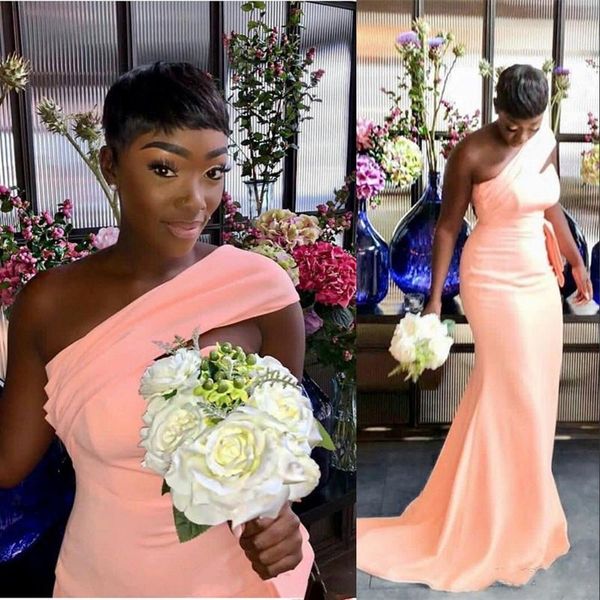 2023 simple peach one shoulder mermaid long bridesmaid dresses pleats garden custom plus size wedding guest gowns maid of honor dresses, White;pink
2023 simple peach one shoulder mermaid long bridesmaid dresses pleats garden custom plus size wedding guest gowns maid of honor dresses, White;pink