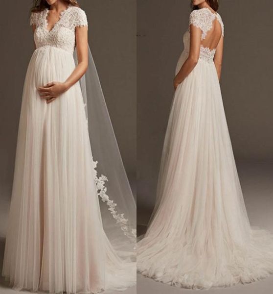 vestido de noiva bohemian tulle lace pregnant wedding dress cap sleeve open back maternity bridal gowns for robe de mariee5504903, White
vestido de noiva bohemian tulle lace pregnant wedding dress cap sleeve open back maternity bridal gowns for robe de mariee5504903, White