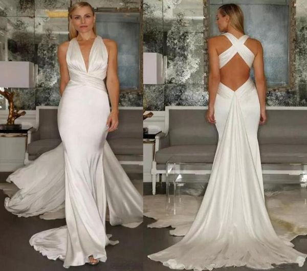 beach mermaid wedding dresses with ribbon cross back simple chiffon stain v neck ruched sleeveless summer holiday bridal gown7300390, White
beach mermaid wedding dresses with ribbon cross back simple chiffon stain v neck ruched sleeveless summer holiday bridal gown7300390, White