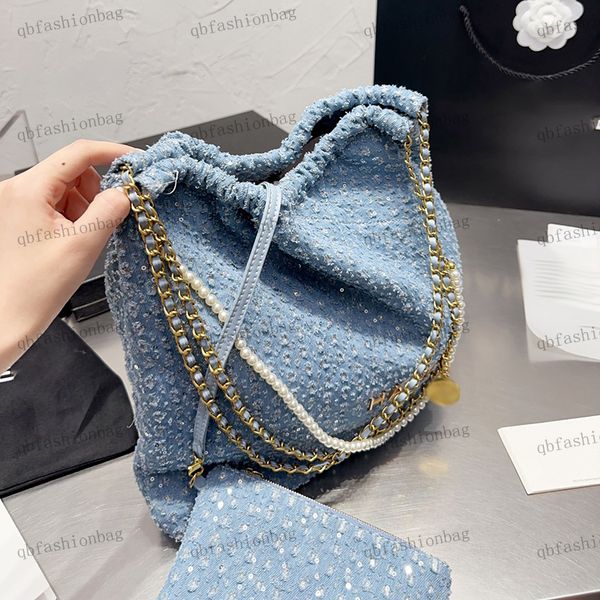 designer womens shoulder bag 22 garbage bag vintage classic denim bag small sequin pearl chain tote woven crossbody bags two-piece shopping
designer womens shoulder bag 22 garbage bag vintage classic denim bag small sequin pearl chain tote woven crossbody bags two-piece shopping