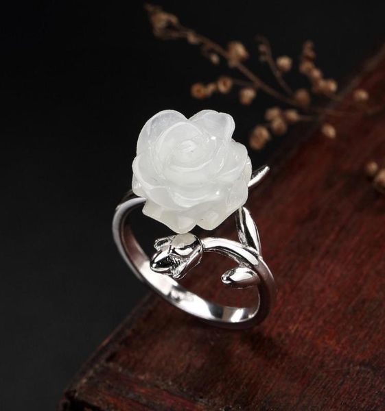 real pure 925 sterling silver white rose rings for women elegant beautiful flower rings adjustable natural stone bijouterie fine y5032601, Golden;silver
real pure 925 sterling silver white rose rings for women elegant beautiful flower rings adjustable natural stone bijouterie fine y5032601, Golden;silver