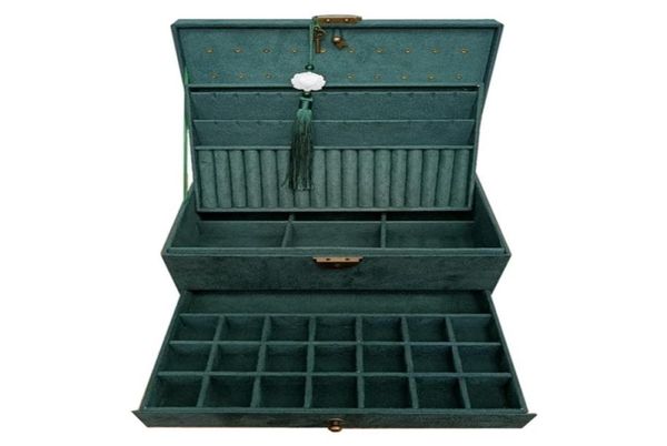 retro velvet jewelry box with large capacity dark green color 4 models 2111054736488, Black
retro velvet jewelry box with large capacity dark green color 4 models 2111054736488, Black