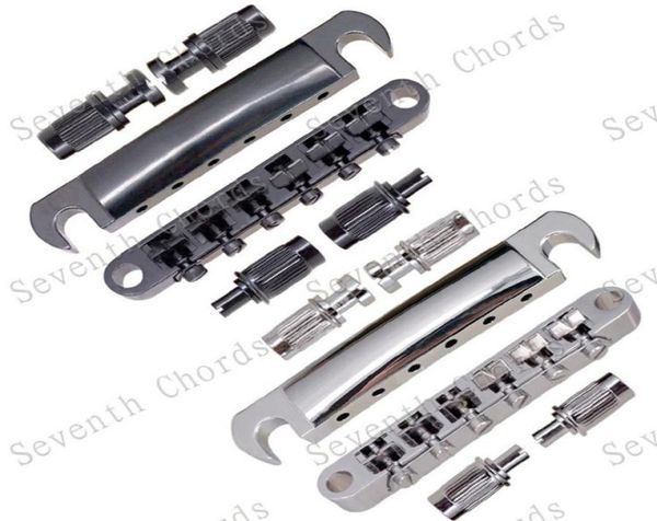 a set of tuneomatic guitar bridge tailpiece for 6 string style electric guitar accessories parts chrome and black for choose3425035
a set of tuneomatic guitar bridge tailpiece for 6 string style electric guitar accessories parts chrome and black for choose3425035