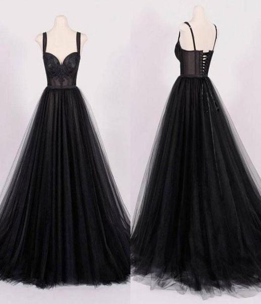 real sample 2018 vintage black tulle wedding dresses with lace applique spaghetti straps sweetheart lace up back bridal gowns en115190094, White
real sample 2018 vintage black tulle wedding dresses with lace applique spaghetti straps sweetheart lace up back bridal gowns en115190094, White