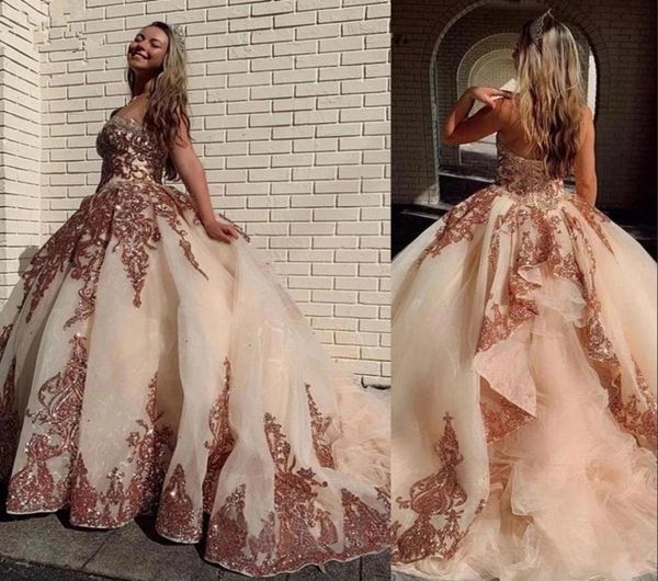 2021 luxury rose gold sequined quinceanera ball gown dresses sweetheart sequins lace appliques crystal tulle sweet 16 corset back 6944792, Blue;red
2021 luxury rose gold sequined quinceanera ball gown dresses sweetheart sequins lace appliques crystal tulle sweet 16 corset back 6944792, Blue;red
