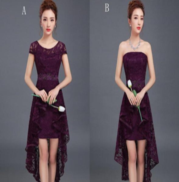 romantic lace high low bridesmaid dress lace up purple 2017 elegant party dress short front long back2727183, White;pink
romantic lace high low bridesmaid dress lace up purple 2017 elegant party dress short front long back2727183, White;pink