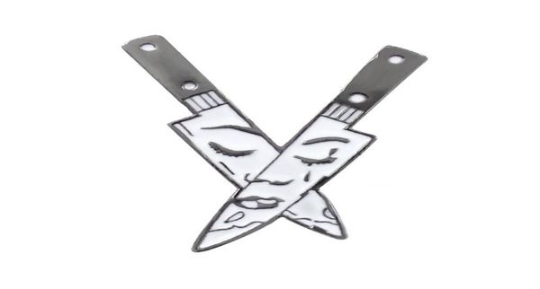 european style double knife girl face enamel brooches pins for women mens clothes backpack jacket badge whole jewelry broach b6921165, Gray
european style double knife girl face enamel brooches pins for women mens clothes backpack jacket badge whole jewelry broach b6921165, Gray