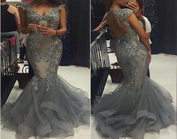 elegant grey organza mermaid prom dresses scoop capped sleeves backless formal evening gowns 2016 vestidos beaded appliques party 6790797, Black
elegant grey organza mermaid prom dresses scoop capped sleeves backless formal evening gowns 2016 vestidos beaded appliques party 6790797, Black