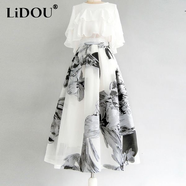 two piece dress summer oversized casual fashion ruffles shirt floral printing skirts set ladies solid short blouse high waist a-line skirt s, White
two piece dress summer oversized casual fashion ruffles shirt floral printing skirts set ladies solid short blouse high waist a-line skirt s, White