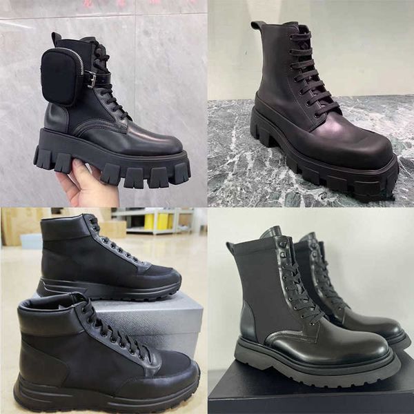 men boot designer leather ankle martin combat boots luxury platform wedges lace-up round toe block heels flat booties autumn winter outdoor, Black
men boot designer leather ankle martin combat boots luxury platform wedges lace-up round toe block heels flat booties autumn winter outdoor, Black
