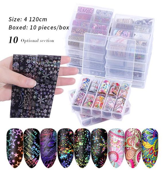 10rolls holographic nail foil set 4100cm flower leaves leopard laser nails art transfer sticker manicure diy stickers decorations5739920, Black
10rolls holographic nail foil set 4100cm flower leaves leopard laser nails art transfer sticker manicure diy stickers decorations5739920, Black