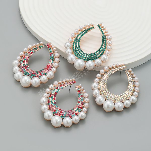 summer new metal imitation pearl rhinestone geometry dangle earrings birthday party exaggerate jewelry women's charm accessories, Silver
summer new metal imitation pearl rhinestone geometry dangle earrings birthday party exaggerate jewelry women's charm accessories, Silver