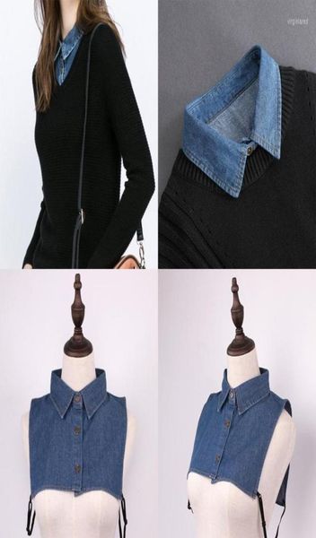 bow ties washed denim cotton fake collar button detachable lapel half shirt dickey 649c5740254, Black;gray
bow ties washed denim cotton fake collar button detachable lapel half shirt dickey 649c5740254, Black;gray