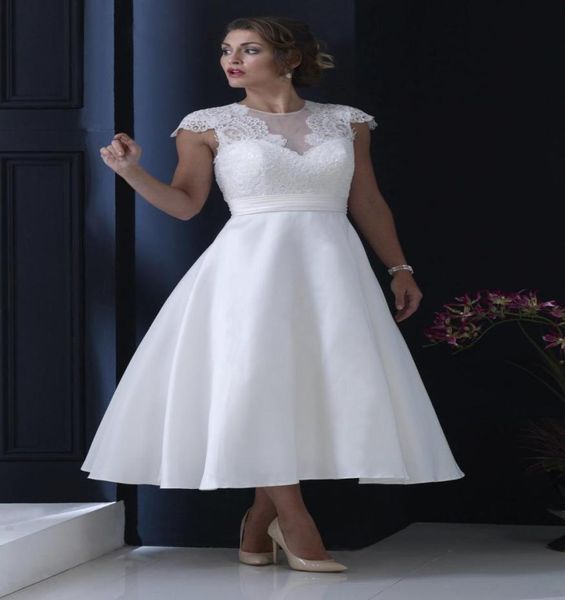 tea length vintage short wedding dresses with cap sleeves lace satin skirt jewel aline 1950s 60s vintage informal bridal gowns sl2286238, White
tea length vintage short wedding dresses with cap sleeves lace satin skirt jewel aline 1950s 60s vintage informal bridal gowns sl2286238, White