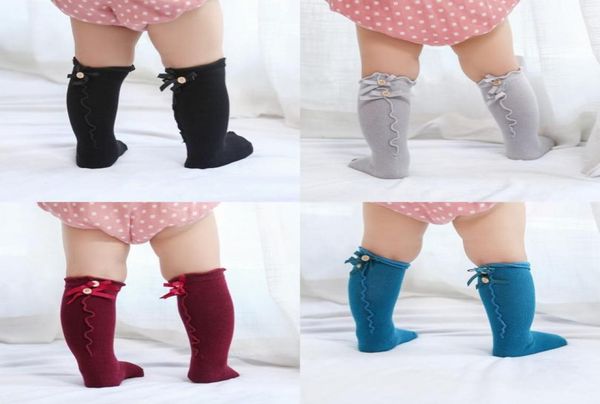 children solid color socks baby summer bow wooden ear lace children socks soft infant casual socks 392 j21252286, Pink;yellow