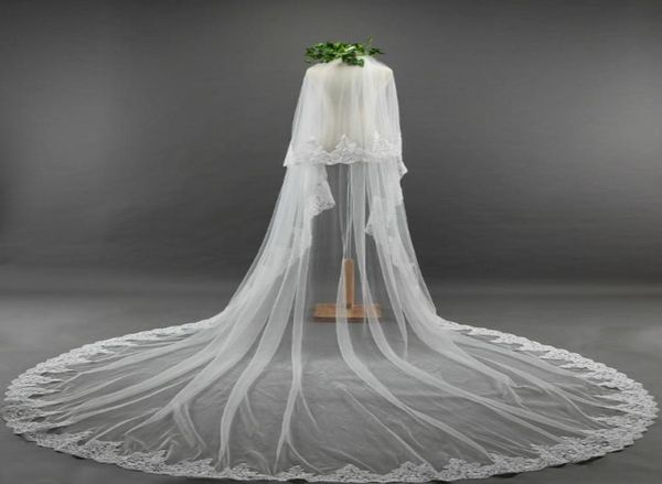 luxury two layers long lace edge wedding veil white ivory cathedral length bridal veils with comb attached custom made 2123468, Black
luxury two layers long lace edge wedding veil white ivory cathedral length bridal veils with comb attached custom made 2123468, Black