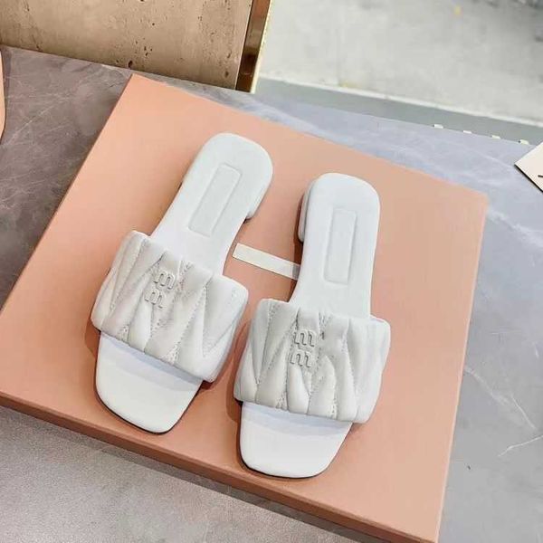 slide mius sandals beach designer shoes new women genuine leather line pleated slippers for women's summer outwear mesh red flat bottom
slide mius sandals beach designer shoes new women genuine leather line pleated slippers for women's summer outwear mesh red flat bottom
