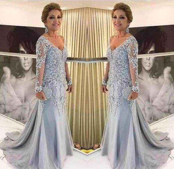 elegant blue silver mother of the bride dresses long sleeves 2021 v neck godmother evening dress wedding party guest gowns new9843671, Black;red
elegant blue silver mother of the bride dresses long sleeves 2021 v neck godmother evening dress wedding party guest gowns new9843671, Black;red