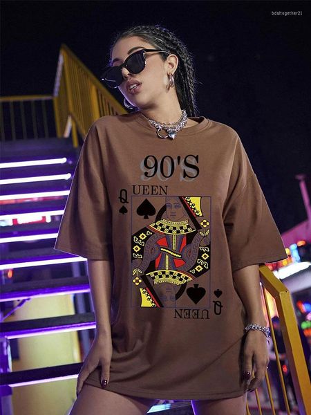 women's t shirts casual queen of hearts printed t-shirt oversized o-neck short sleeve long tees female 2023 spring lady streetwear top, White
women's t shirts casual queen of hearts printed t-shirt oversized o-neck short sleeve long tees female 2023 spring lady streetwear top, White