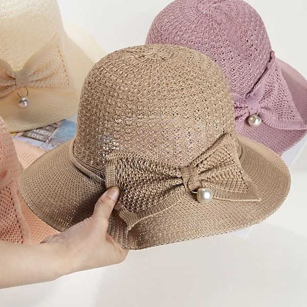 cute bowknot pearl summer women straw hat outdoor casual big wide brim basin caps uv protection female bucket hats, Blue;gray
cute bowknot pearl summer women straw hat outdoor casual big wide brim basin caps uv protection female bucket hats, Blue;gray
