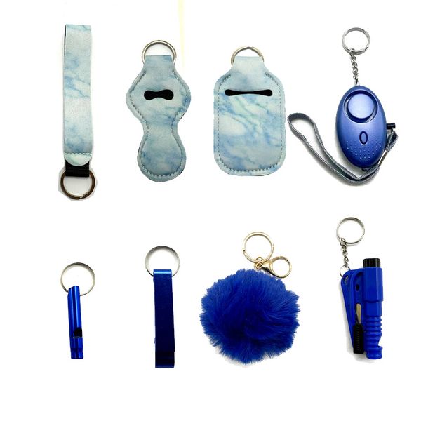 blue fashion women self-defense keychain eight-piece set with liquid bottle set lipstick set bottle opener alarm hairball window breaker saf, Silver
blue fashion women self-defense keychain eight-piece set with liquid bottle set lipstick set bottle opener alarm hairball window breaker saf, Silver