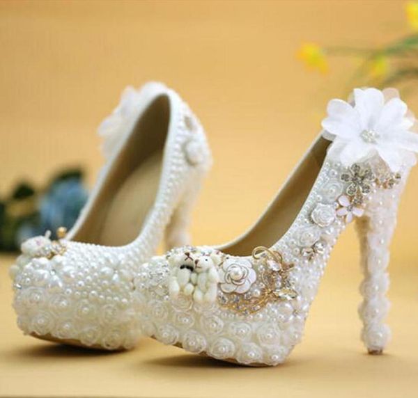 special design wedding shoes white pearl high heel bride dress shoes lace flower and lovely bear platform prom party pumps6902671, Black
special design wedding shoes white pearl high heel bride dress shoes lace flower and lovely bear platform prom party pumps6902671, Black
