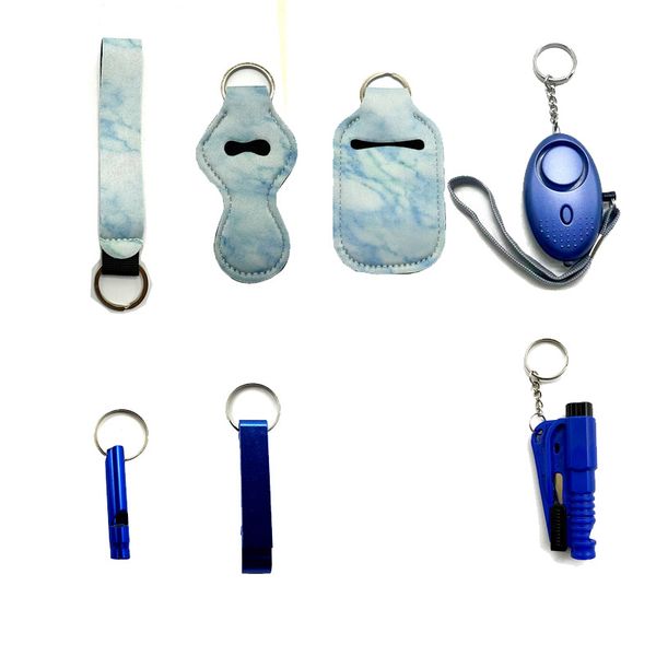 blue explosive security keychain seven-piece wrist strap liquid bottle sleeve lipstick sleeve alarm bottle opener whistle window breaker sel, Silver
blue explosive security keychain seven-piece wrist strap liquid bottle sleeve lipstick sleeve alarm bottle opener whistle window breaker sel, Silver