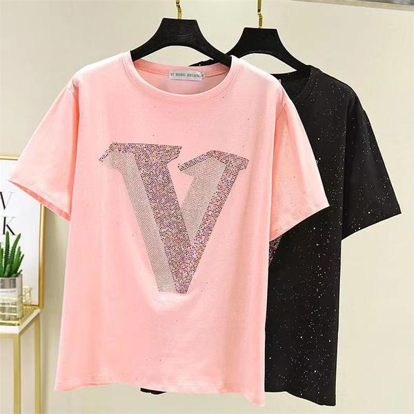 t shirt women designer cotton tshirt applique shiny diamond summer designer women fashion t-shirt clothes clothing tshirt tee shirt femme, White
t shirt women designer cotton tshirt applique shiny diamond summer designer women fashion t-shirt clothes clothing tshirt tee shirt femme, White