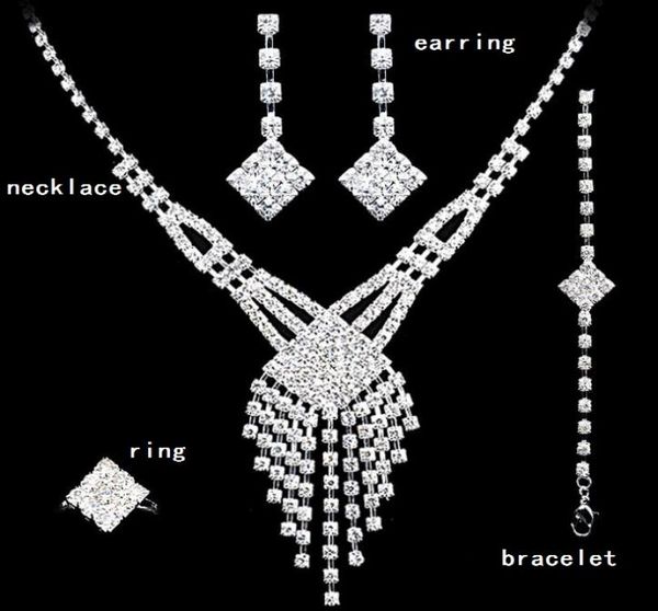 four pcs jewelry set crystal wedding crown earrings necklace tiaras rings bracelet accessories fashion headdress ht1225240100, Silver
four pcs jewelry set crystal wedding crown earrings necklace tiaras rings bracelet accessories fashion headdress ht1225240100, Silver