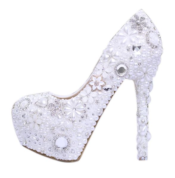 fashion luxurious pearls crystals white wedding shoes size high heels bridal shoes party prom women shoes 4115647, Black
fashion luxurious pearls crystals white wedding shoes size high heels bridal shoes party prom women shoes 4115647, Black