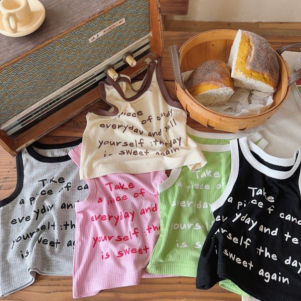 vest children tank 2023 summer korean baby girls letters t shirt sleeveless vest kids clothes toddler camisole knitted 2 to 8 yrs 230630, Blue
vest children tank 2023 summer korean baby girls letters t shirt sleeveless vest kids clothes toddler camisole knitted 2 to 8 yrs 230630, Blue