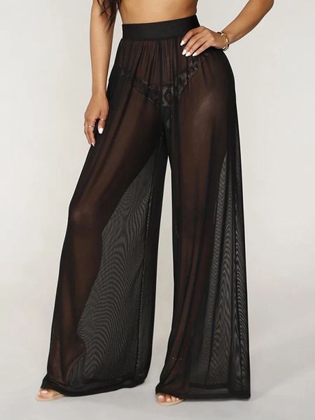 women's pants capris women see through boho wide leg high waist trousers beach long loose mesh sheer pants 230629, Black;white
women's pants capris women see through boho wide leg high waist trousers beach long loose mesh sheer pants 230629, Black;white