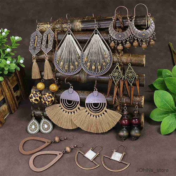 stud ethnic wooden beads earrings for women vintage brown geometric dangle earrings vacation party jewelry r230630, Golden;silver
stud ethnic wooden beads earrings for women vintage brown geometric dangle earrings vacation party jewelry r230630, Golden;silver