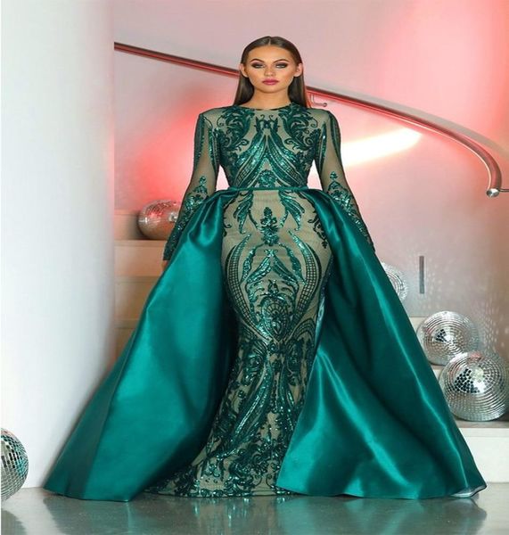 dark green mermaid evening dresses with detachable overskirt long sleeve satin evening gowns celebrity evening wear abendkleider1417605, Black;red
dark green mermaid evening dresses with detachable overskirt long sleeve satin evening gowns celebrity evening wear abendkleider1417605, Black;red