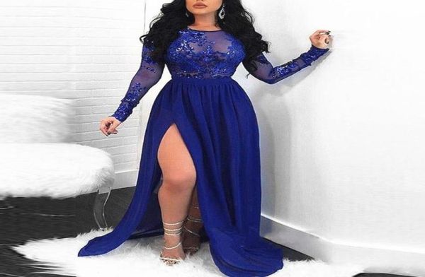 royal blue high split prom dress sparkly appliques long sleeve side slit floor length modern 2019 party gowns evening dress custom4862994, Black
royal blue high split prom dress sparkly appliques long sleeve side slit floor length modern 2019 party gowns evening dress custom4862994, Black