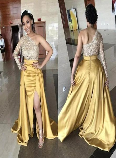 new one shoulder front split evening dresses lace satin skirt long sleeves prom dress long zipper back plus size formal party 6315353, Black;red
new one shoulder front split evening dresses lace satin skirt long sleeves prom dress long zipper back plus size formal party 6315353, Black;red