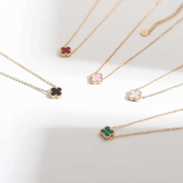 new type small clover pendant steel necklace designed by female minority light luxury fashionable and high-grade feeling clavicle chain, Silver
new type small clover pendant steel necklace designed by female minority light luxury fashionable and high-grade feeling clavicle chain, Silver