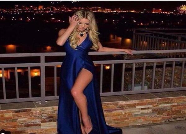fashion high split backelss prom dresses 2017 deep v neck royal blue women pageant evening gowns floor length plus size 205329, Black
fashion high split backelss prom dresses 2017 deep v neck royal blue women pageant evening gowns floor length plus size 205329, Black