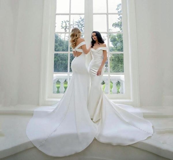 2021 simple satin mermaid wedding dresses white ivory off the shoulder cross back long covered button bridal gowns vestido de cort2659473
2021 simple satin mermaid wedding dresses white ivory off the shoulder cross back long covered button bridal gowns vestido de cort2659473