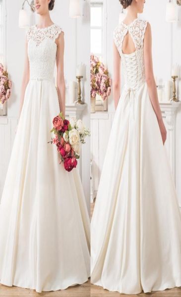 rustic vintage a line satin open back wedding dress lace appliqued scoop neck laceup country wedding gown bridal dress7315264, White 
rustic vintage a line satin open back wedding dress lace appliqued scoop neck laceup country wedding gown bridal dress7315264, White