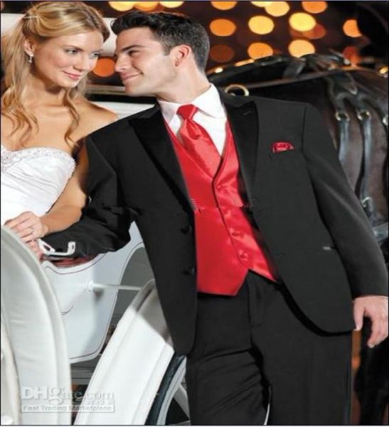 new style black suit red vest groom tuxedos man peak satin lapel groomsmen men wedding suits bridegroomjacketpantstievest2928454, Black;gray
new style black suit red vest groom tuxedos man peak satin lapel groomsmen men wedding suits bridegroomjacketpantstievest2928454, Black;gray