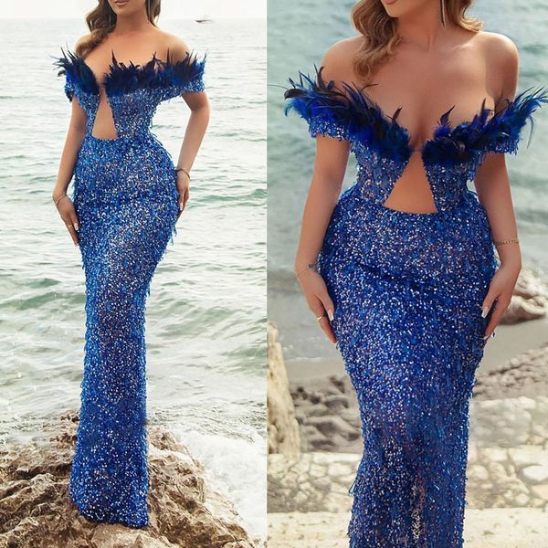 gorgeous mermaid prom dresses off the shoulder feathers sequined with beaded backless zipper floor length custom made plus size party dress, Black
gorgeous mermaid prom dresses off the shoulder feathers sequined with beaded backless zipper floor length custom made plus size party dress, Black
