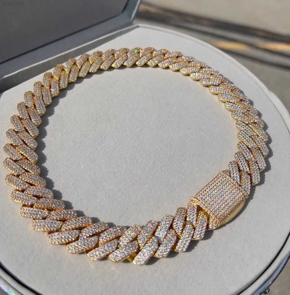 hip hop gold filled link bracelet chain set 19mm 3 rows diamond cuban choker necklace men's miami iced out cz prong cuban chain, Silver
hip hop gold filled link bracelet chain set 19mm 3 rows diamond cuban choker necklace men's miami iced out cz prong cuban chain, Silver